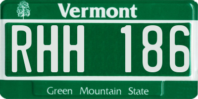 VT license plate RHH186
