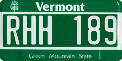VT license plate RHH189