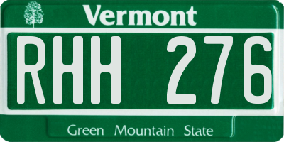 VT license plate RHH276