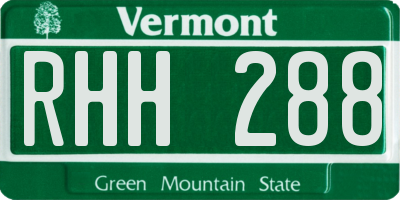 VT license plate RHH288