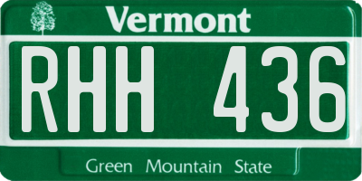VT license plate RHH436