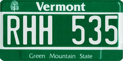 VT license plate RHH535
