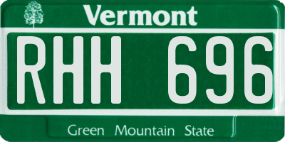 VT license plate RHH696