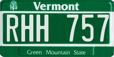 VT license plate RHH757