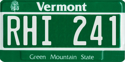 VT license plate RHI241