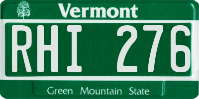 VT license plate RHI276
