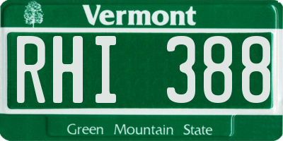 VT license plate RHI388