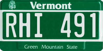 VT license plate RHI491