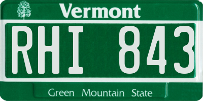 VT license plate RHI843