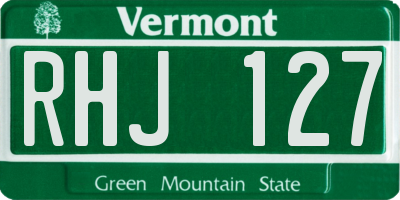 VT license plate RHJ127