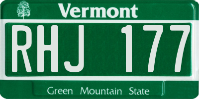 VT license plate RHJ177