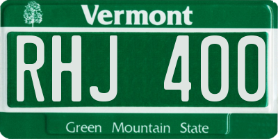 VT license plate RHJ400