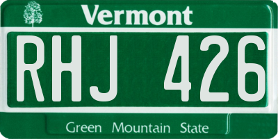 VT license plate RHJ426