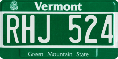 VT license plate RHJ524