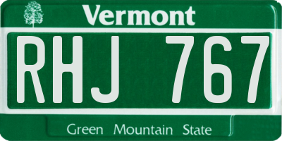 VT license plate RHJ767