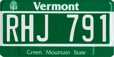 VT license plate RHJ791