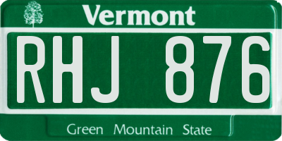 VT license plate RHJ876