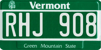 VT license plate RHJ908