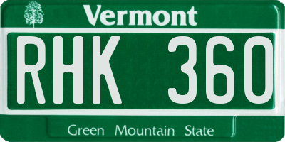 VT license plate RHK360