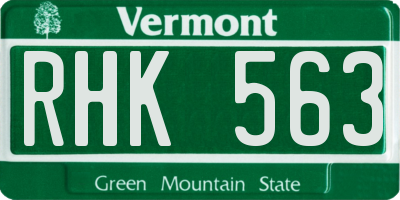 VT license plate RHK563
