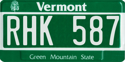VT license plate RHK587