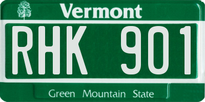 VT license plate RHK901