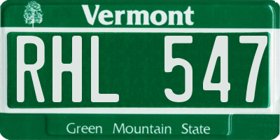 VT license plate RHL547