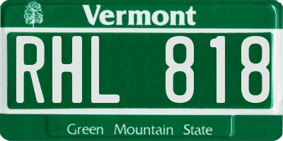 VT license plate RHL818