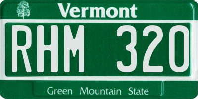 VT license plate RHM320