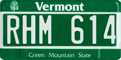 VT license plate RHM614