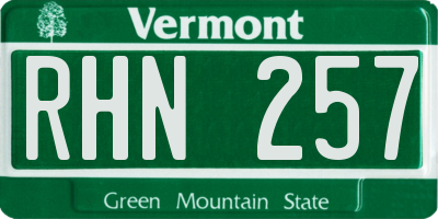 VT license plate RHN257