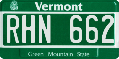 VT license plate RHN662