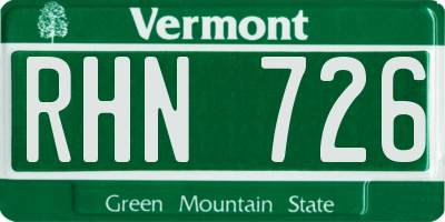 VT license plate RHN726