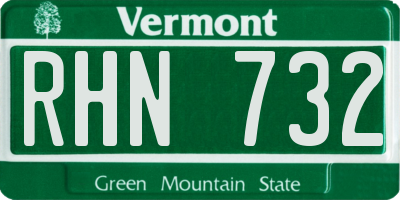 VT license plate RHN732