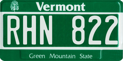 VT license plate RHN822