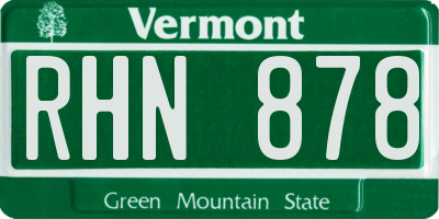 VT license plate RHN878