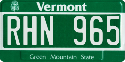 VT license plate RHN965