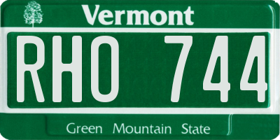 VT license plate RHO744