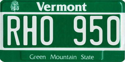 VT license plate RHO950