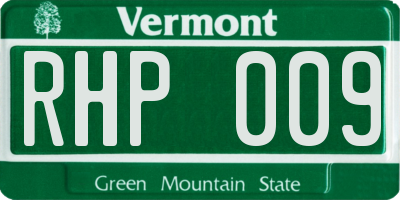 VT license plate RHP009