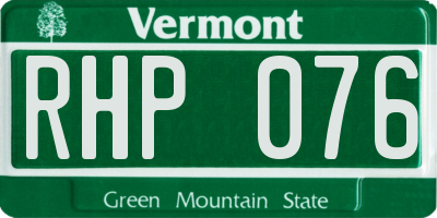 VT license plate RHP076