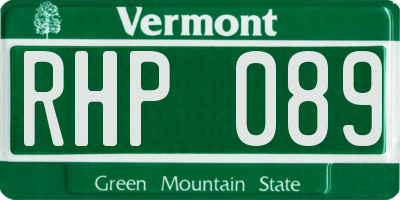 VT license plate RHP089