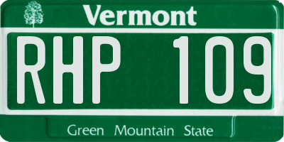 VT license plate RHP109