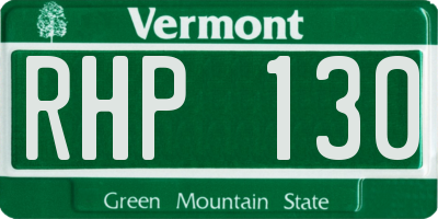 VT license plate RHP130