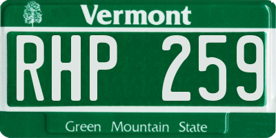 VT license plate RHP259