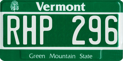 VT license plate RHP296