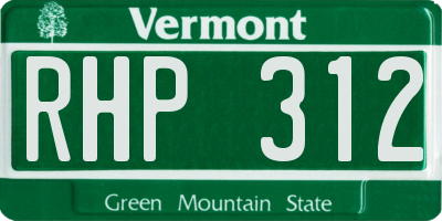VT license plate RHP312