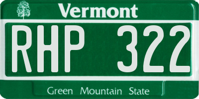 VT license plate RHP322
