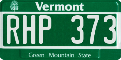 VT license plate RHP373
