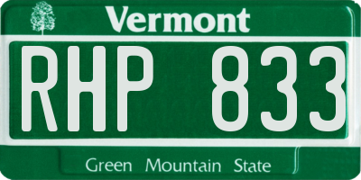 VT license plate RHP833